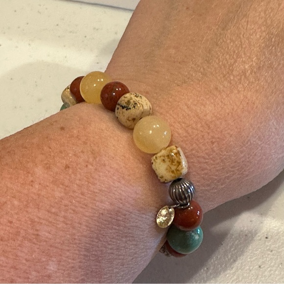 Carolyn Pollack Relios Gemstone Bracelet 925 sterling turquoise, jasper, calcite - Picture 3 of 13
